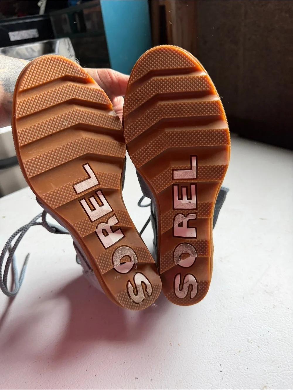 Sorel Blue Suede Lace-Up Strappy Women’s Sandals